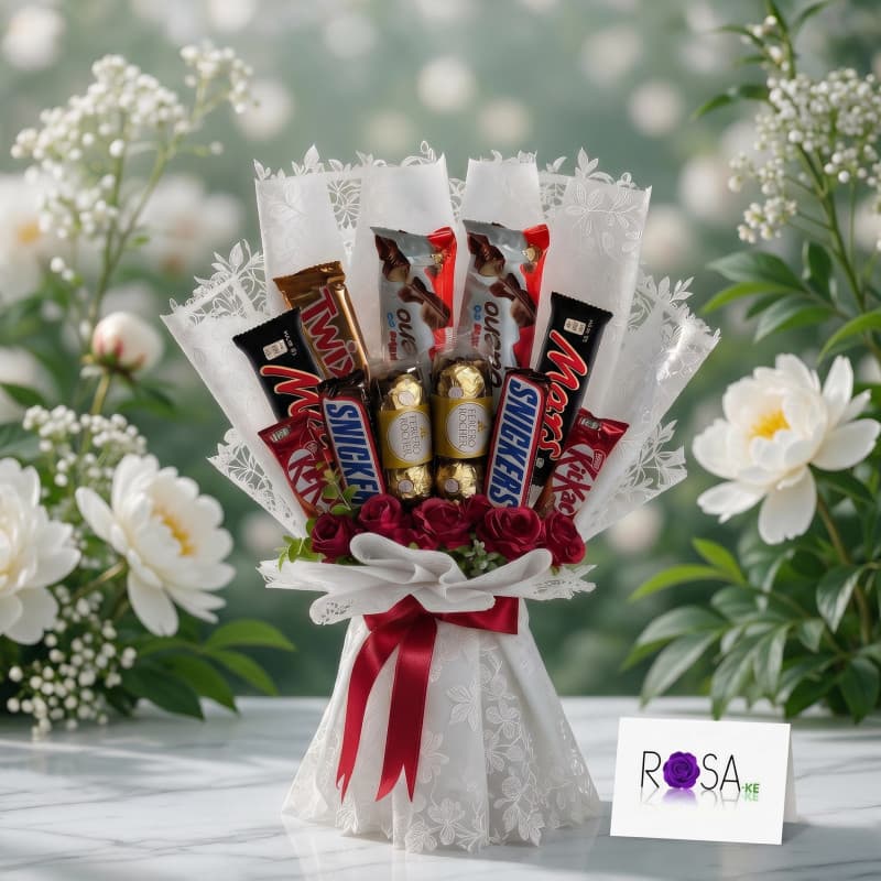 Royal Chocolate Indulgence Bouquet with Red Roses | ROSA-KE