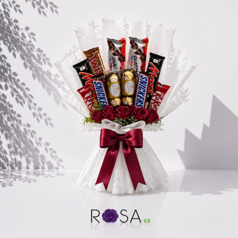 Luxury Chocolate Bouquet with Red Roses | Premium Gift Delivery Nairobi